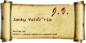 Janky Valéria névjegykártya